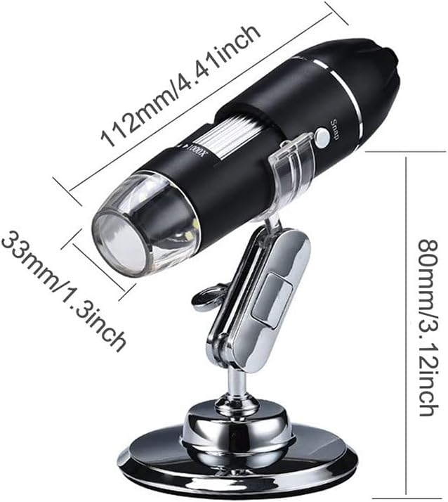 אביזרי מיקרוסקופ 1600x 3 ב 1 8 LED כף יד מיקרוסקופ דיגיטלי נייד, עם מתכלים במעבדת מעמד