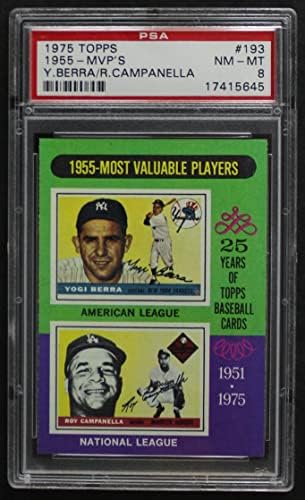 1975 Topps 193 1955 MVPS Yogi Berra/Roy Campanella Yankees/Dodger