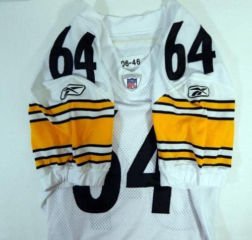 2006 Pittsburgh Steelers 64 משחק הונפק ג'רזי לבן 46 DP21215 - משחק NFL לא חתום בשימוש בגופיות