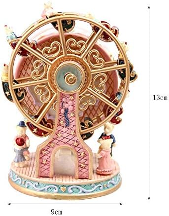Shypt Carouseel Ferris גלגל שרף קופסת מוסיקה שעון עיצוב בית מתנה מנותק לילדים חברה