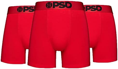 PSD כותנה לגברים 3PK-אדום על תקצירי בוקסר אדומים