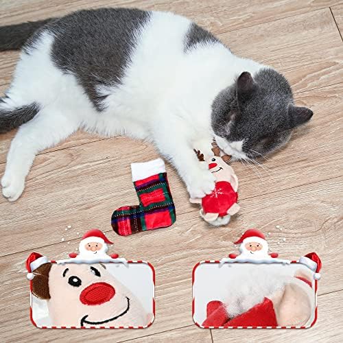 6 יחידות חג המולד חתול צעצועי מקורה חתולים אינטראקטיבי חתול צעצועי חתול גרב צעצועי בעלי החיים צעצועי