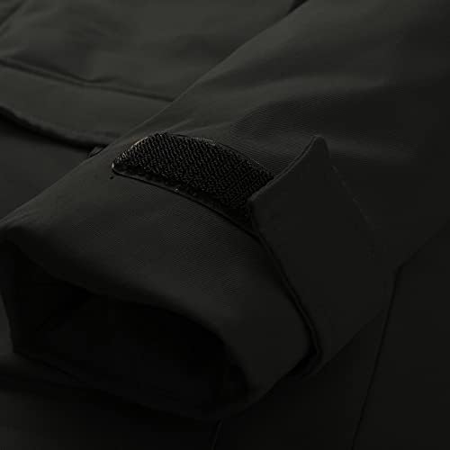 מעיל חורף של Beuu לגברים, מעילי כפתור רוכסן רוכסן כותנה חיצוני לבגדי חוץ אטומים לרוח רופפת מעיל חם עם