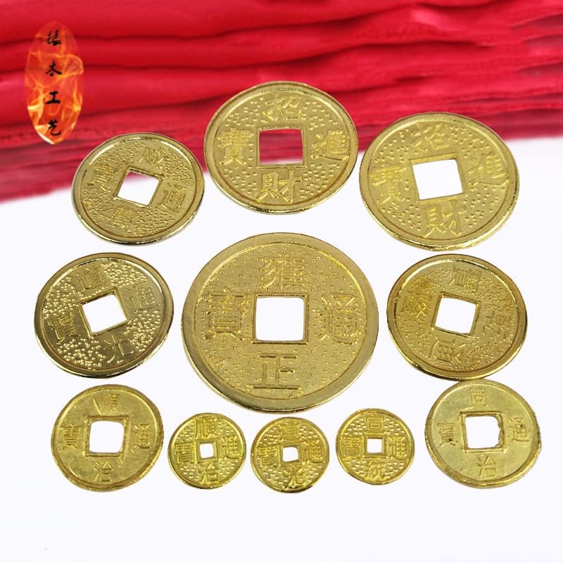 Qiankao 招财 进宝 2.5 סמ 1.5 סמ 3 סמ 2 סמ 十帝 铜 钱 纪念币 镀 金色 金色 金色 金色 金色 金色 金色 金色 金色
