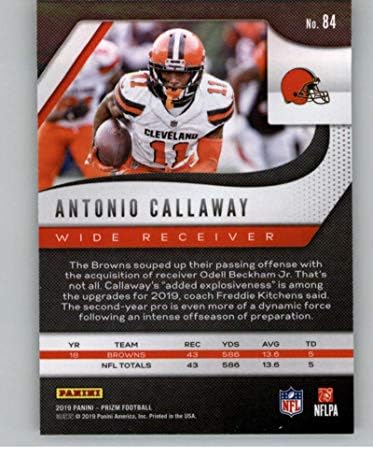 2019 Panini Prizm 84 Antonio Callaway Cleveland Browns NFL Football Card