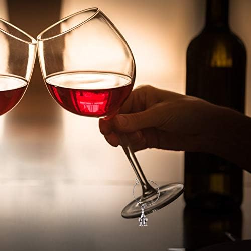 6 יחידות יין זכוכית קסמי הוואי נושא מתכת יין זכוכית טבעת יין זכוכית סמני תגיות עבור מסיבת יין קוקטייל שמפניה