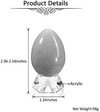 Jovivi טבעי ברור קוורץ ביצה פסל פיסול רייקי ריפוי גביש אבן חן אבן חן פסלון פסלון עם דוכן אקרילי