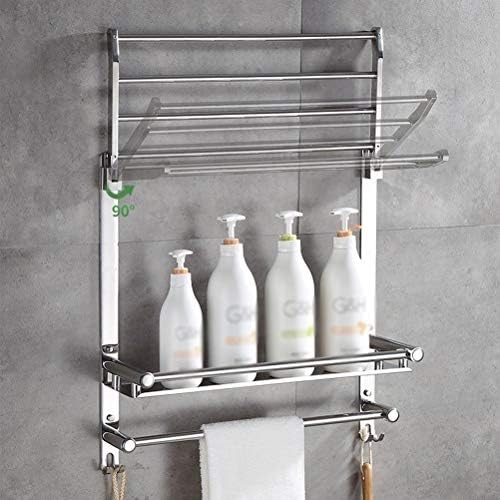 ZHANMAM 3 מדף פינות אמבטיה עם מעקה מגבת ואחסון מקלחת מדפי נירוסטה מדפים קיר 24 אינץ '0118