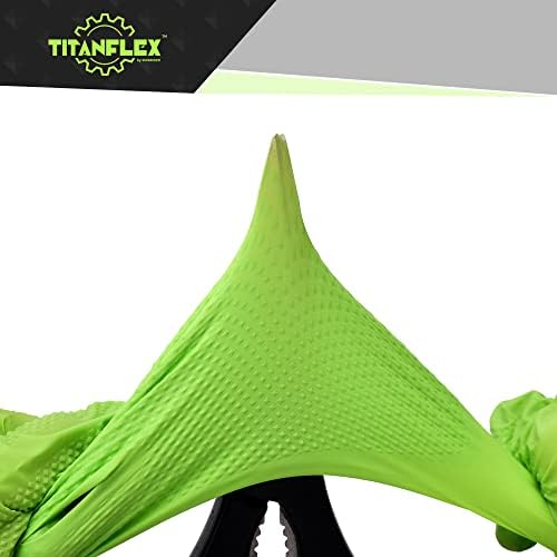 Titanflex Thor Grip Heavy Duty Green Green תעשייתי כפפות ניטריל עם מרקם יהלום מוגבה, 8 מייל,