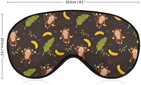 קוף חמוד ודפוס עלה בננה מסכת שינה מסכת עיניים רכה נוחה עם רצועת ראש מתכווננת צולליות מכוסות עיניים