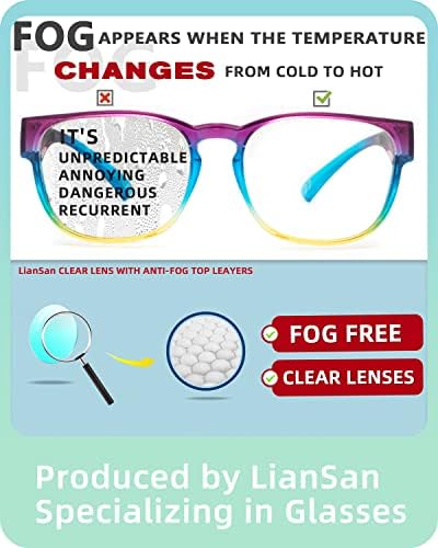 ליאנסאן משקפי בטיחות אנטי ערפל גדולים לנשים Z87.1 מוסמכים למשקפי משקפיים כהים של אחות מתאימים למשקפי מרשם