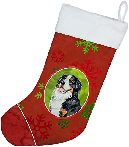 אוצרות קרוליין LH9334-CS ברנזה ההר כלב פתיתי שלג ירוק ירוק חג חג המולד חג המולד, אח תלויה גרביים לעונה