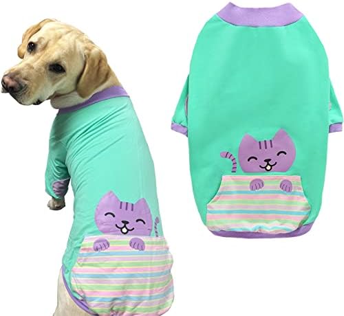 פריפר כלב כיס חולצה לנשימה רך ירוק כותנה כלבים סווטשירט תלבושות אביב קיץ ביגוד לחיות מחמד טי לכלבים בינוניים
