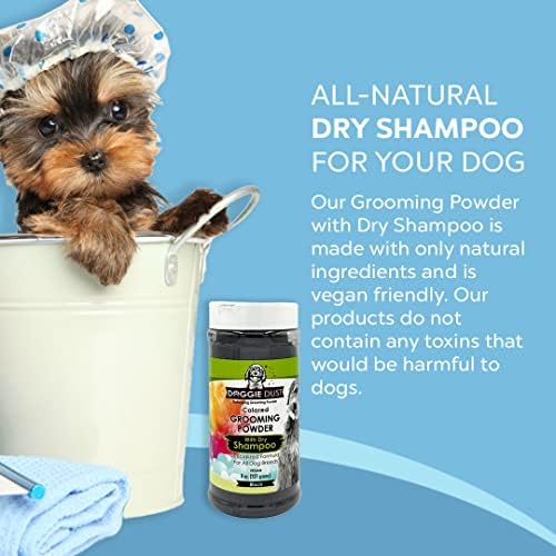 אבקת טיפוח צבעונית אבק כלבים עם שמפו יבש לצחצוח קל של מחצלות וסבכים לכלבים, לבן 8 עוז