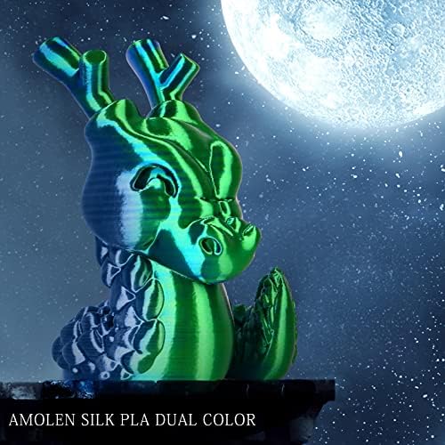 נימה של מדפסת תלת מימד של AMOLEN, נימה של PLA 1.75 ממ נימה צבע כפול, שחור אדום וכחול ירוק
