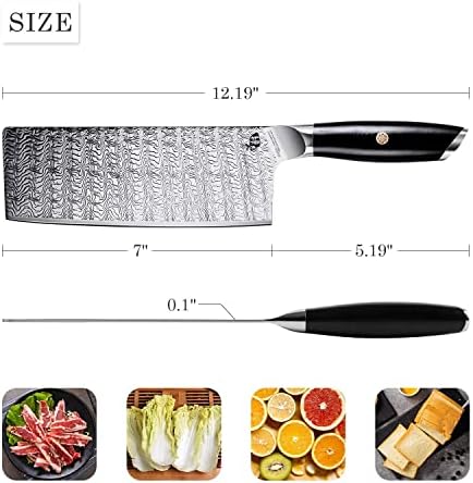 סכין קליבר בשר ירקות טואו 7 אינץ 'וסכין קילוף 3.5 אינץ' אוס-8 פלדה יפנית עם ידית גרם 10-סדרת פלקון