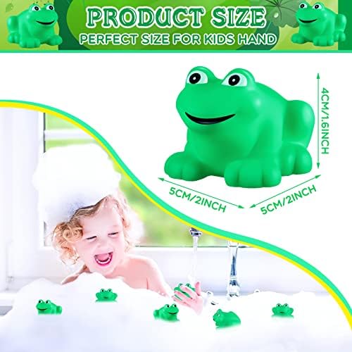 24 יחידות גומי צפרדעים חריקה וצף ירוק צפרדע גומי אמבט צעצוע תינוק מקלחת שחייה אמבטיה צעצועי מקלחת צפרדעים אמבטיה