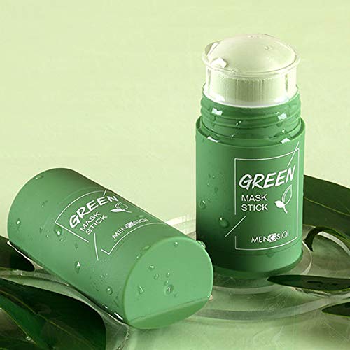 אהמ 2 יחידות ירוק תה / חצילים מסכת מקל, ירוק תה אקנה ניקוי מוצק מסכה, שמן שליטה נגד אקנה חטט עמוק ניקוי מסכה