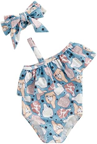 Mainesaka תינוקת תינוקת קיץ בגד ים בגד ים מקשה אחת ללא שרוולים ביקיני חוף ביקיני חמוד בגדי ים לילדה