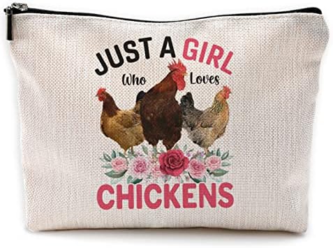 רק ילדה שאוהבת תרנגולות איפור תיק נסיעות קוסמטי שקיות עבור נשים בנות,חווה פרחוני תרנגולות תרנגולת קוסמטי