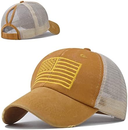 רקמת בייסבול כובע לגברים נשים אופנתי אמריקאי דגל רשת שמש כובע נמוך פרופיל הסוואה נהג משאית קיץ כובעים