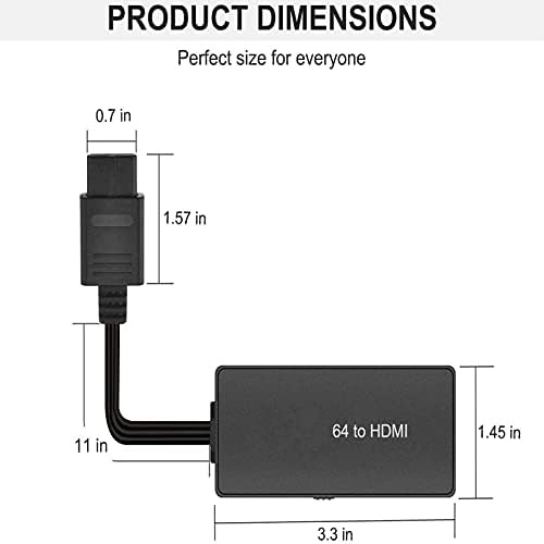 ממיר Esenlong N64 לממיר HDMI, כבל HDMI למתאם N64 עבור N64 התחבר ל- HDMI TV N64 ל- HDMI תואם