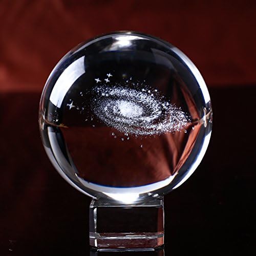 Xiaojia 6/8 סמ קוטר גלובוס גלקסי מיניאטורות כדור קריסטל 3D לייזר חרוט קוורץ כדור זכוכית כדורי כדורי