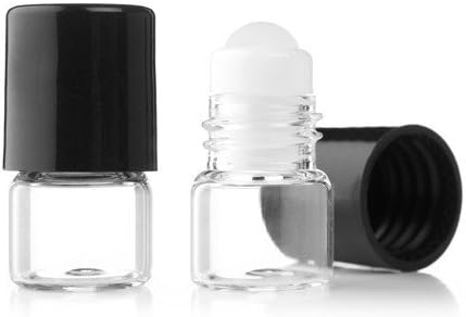 גרנד פרפומים ריקים 1 מל מיקרו מיני רולון בקבוקי זכוכית דרמה עם כדורי גלגל זכוכית - גליל שמן אתרי ארומתרפיה
