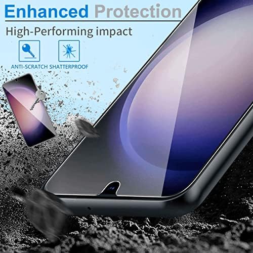 Phlextech Samsung Galaxy S23 6.1 אינץ '3 מגן מסך חבילה עם מגש התקנה-ברורה 9 שעות זכוכית מחוסמת, אנטי אצבעות,