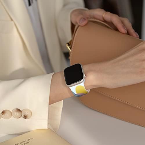 SICHY תואם לרצועות רצועות Apple Watch 38 ממ 40 ממ 41 ממ 42 ממ 44 ממ 45 ממ, רצועת שעון אלגנטית עם ציור עדין,