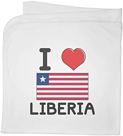 Azeeda 'אני אוהב את ליבריה' שמיכה / צעיף כותנה כותנה