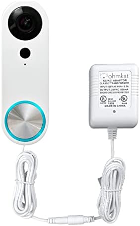 אספקת חשמל של פעמון דלת OHMKAT - תואם ל- SimpleSafe Pro Wi -Fi דלת וידאו דלת - אין חיווט קיים