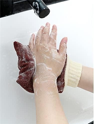 מברשת מקלחת Mabek לכפפות אמבטיה גוף חזקה קרצוף גוף חפץ למבוגרים שפשוף גב מגבת אמבטיה כפול-צדדית