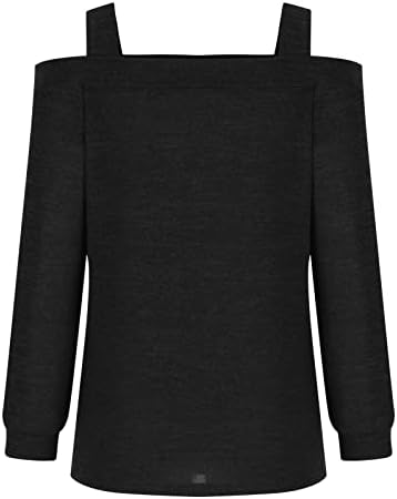 צמרות בראנץ 'נשים שרוול שרוול ארוך שחולץ קר חולצה מרובעת צוואר מרובע טוניקה מפתח חור מפתח סרוגה בסיסית 2023
