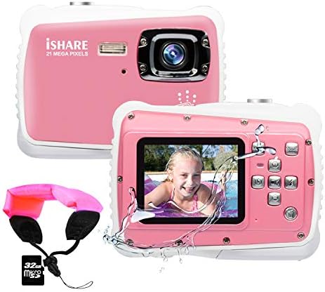 מצלמת ילדים, מצלמה אטומה למים 3 מ 'עם תצוגת LCD בגודל 2.0 אינץ', מצלמה דיגיטלית 21MP HD לילדים