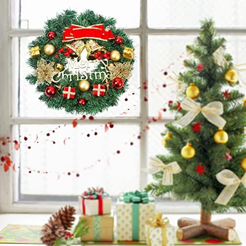 זר חג מולד בגודל 13 אינץ ', זר דלת הכניסה, סלון, מטבח, מקורה, חיצוני, מעל האח, קישוט מסיבת חג המולד, כולל תיק