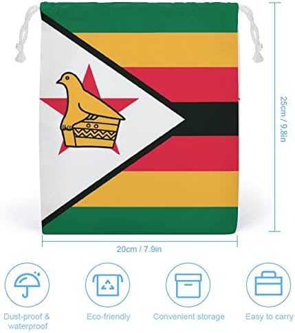 שקית אחסון של דגל זימבבואה תיק אחסון לתיק חוט חוט לשימוש שקית שקית שקית שקית מכולת לטיול ביתי