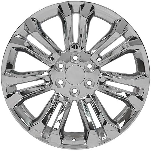 OE Wheels LLC 22 אינץ 'חישוקים מתאימים לסילברדו טאהו סיירה יוקון אסקלייד 24 ממ קיזוז CV43B כרום