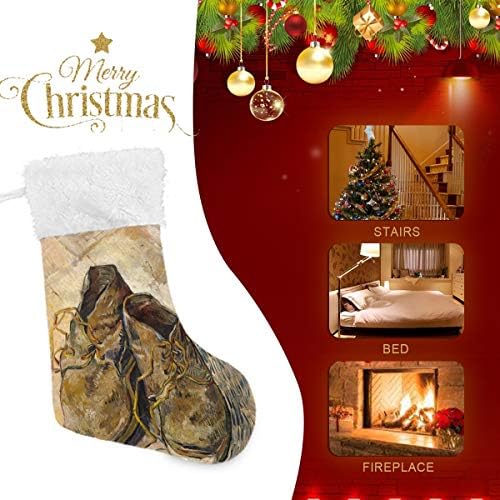 ציור שמן של Pimilagu van Gogh גרבי חג המולד 1 חבילה 17.7 , גרביים תלויים לקישוט חג המולד