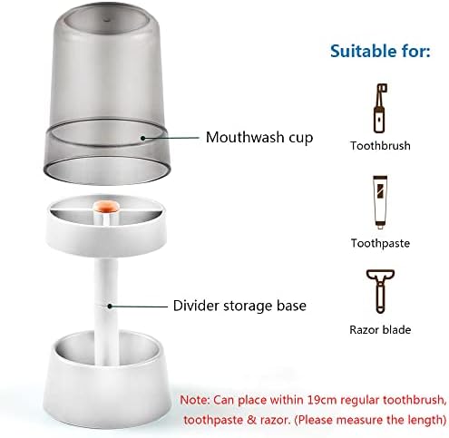 3 משבצות מחזיק שיניים מעמד עם כיסוי / כוס, Oniapro 1 מחזיקי מברשת שיניים לחדרי אמבטיה, התואמים למברשת