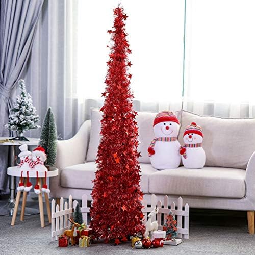 עיצוב בית חורף חורפי עץ חג מולד מתקפל עץ חג המולד מלאכותי עץ אורן פלסטיק עיצוב מפלגה טלסקופית עיצוב בית