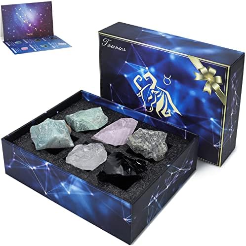Consine Taurus Crystal Zodiac, מתנות אסטרולוגיה לנשים, סימני גלגל המזלות ריפוי אבן לידה קריסטל, 6 יחידות