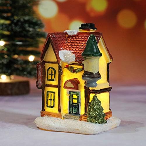 ריהוט בודדיני מיניאטורה בית LED מתנות יצירתיות בית שרף מקשט קישוט לחג המולד ותלות קישוטים לעץ אדום עץ חג