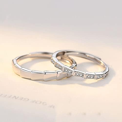 התאמת מבטיחים טבעות לזוגות אירוסין חתונה טבעת סטי בשבילו ושלה מתכוונן ידידות טבעות תכשיטי מתנה עבור החבר הכי טוב