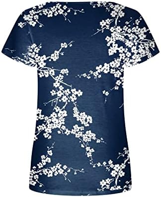 Camiseta Estampada con Cuello Cuadrado Camisetas de Manga Corta Para Mujer Blusa Camiseta Holgada con