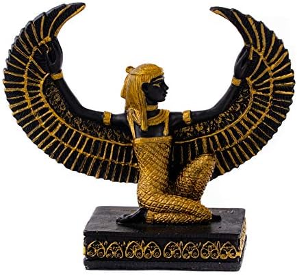 אוסף עליון מיני פסל ISIS ברך - אלת מצרים מצוירת ביד מצוירת של חיים ופסל קסמים עם מבטאים צבעוניים - צלמית מצרים