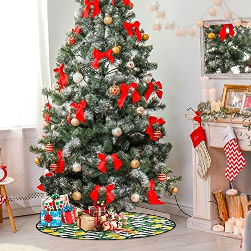 מחצלת עץ חג המולד של ויססוני לימון עם זיג זג מרקם עץ עץ עמד