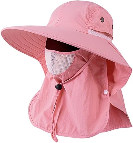 Heeipoo Mens נשים כובע דיג upf 50+ שופב כובע שמש עם כיסוי פנים וצוואר