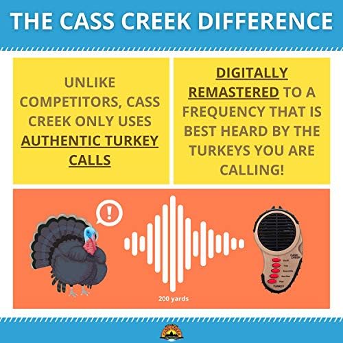 Cass Creek Ergo Turkey Call, CC969, שיחת משחק אלקטרונית כף יד, עיצוב קומפקטי, 5 שיחות ב -1, קריאות מומחים