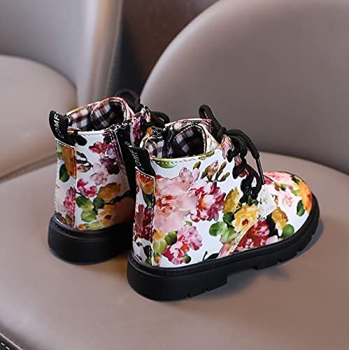 נעלי תינוקות מגפי פעוטות בנים ונערות מגפי קרסול קרסול מגפי רוכסן צדדיים הדפסים פרחים מגפיים קצרים נעלי תינוק